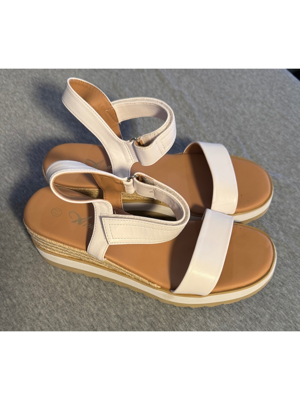 Womens White Platform Wedge Sandals